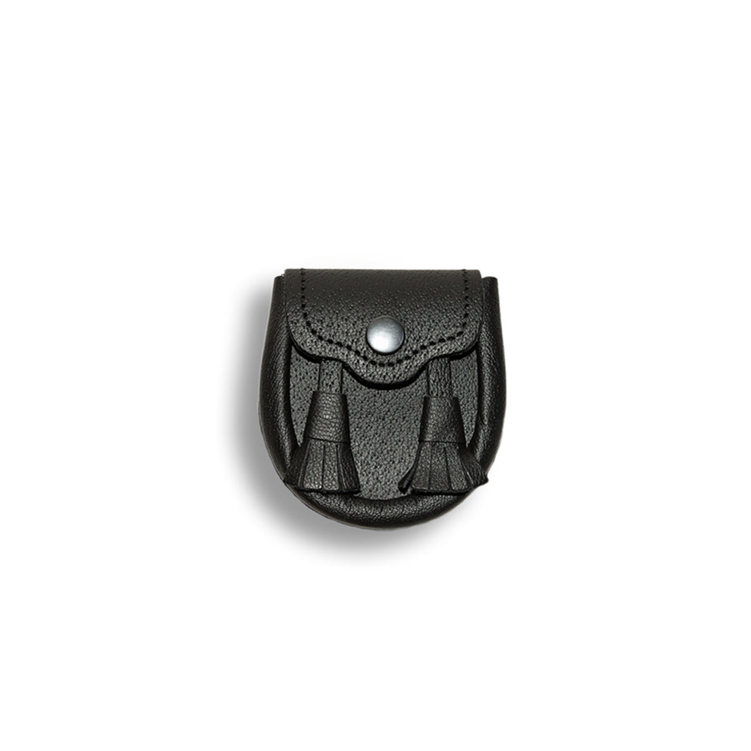Child's Sporran Black Leather Small