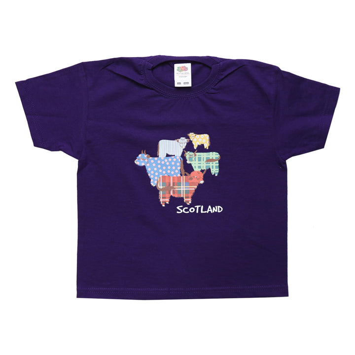 Child's T-Shirt Tartan Cows