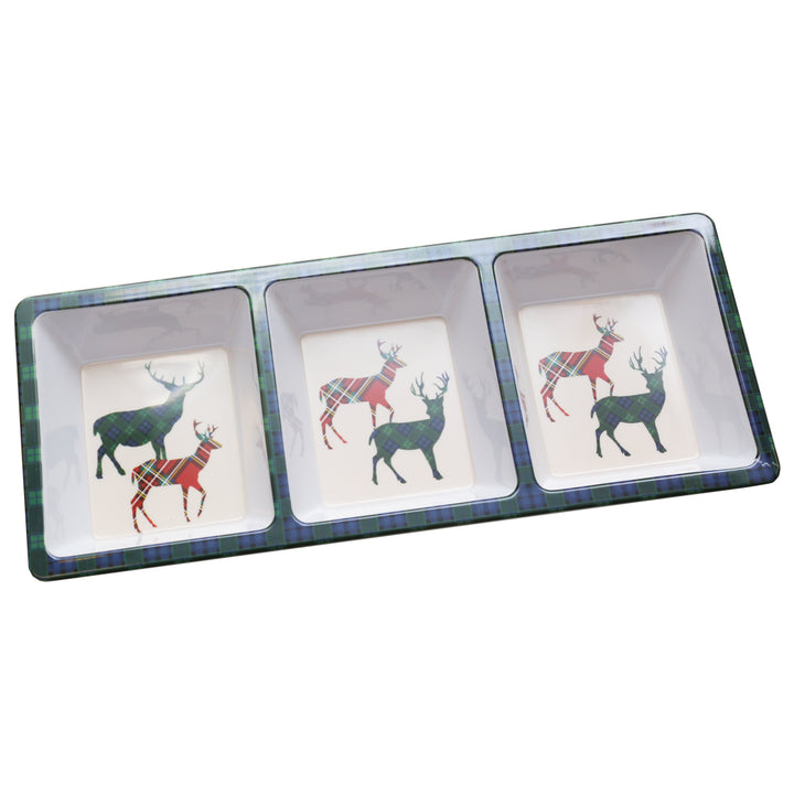 Chip and Dip Tray - Tartan Stag
