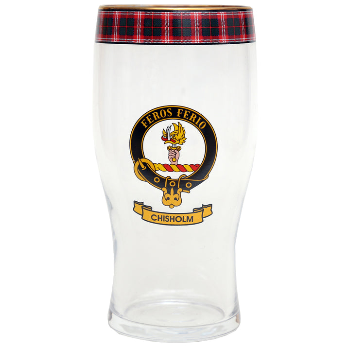 Clan Crest Beer Glass - Chisholm