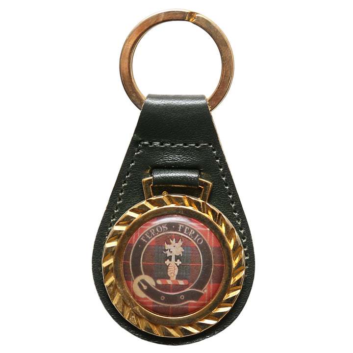 Clearance Clan Crest Leather Key Chain - Chisholm