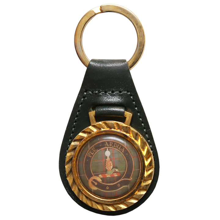 Clearance Clan Crest Leather Key Chain - MacIntyre