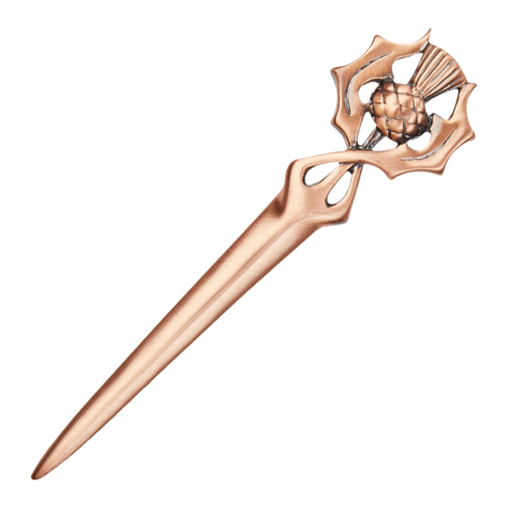 Copper Thistle Kilt Pin