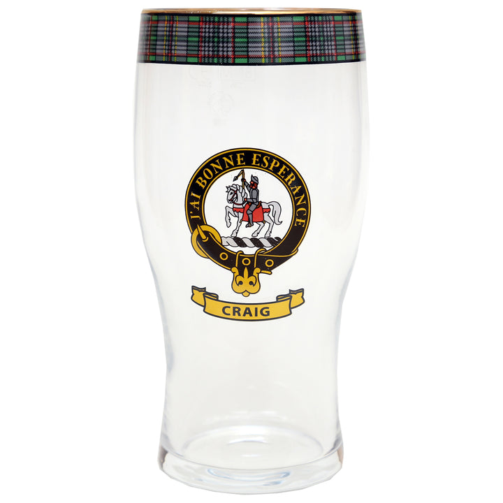 Clan Crest Beer Glass - Craig