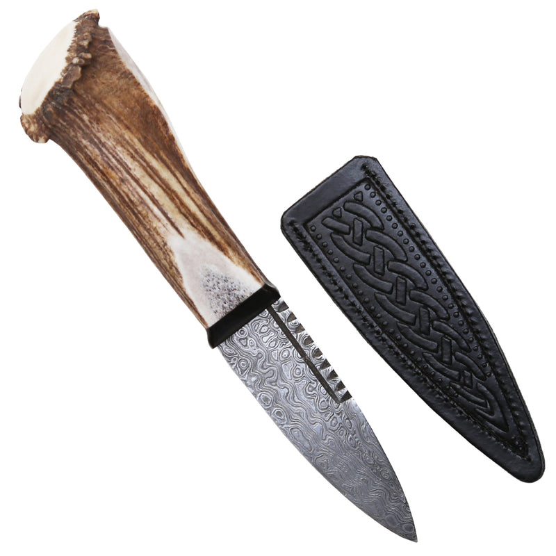 Damascus Steel Horn Sgian Dubh – Tartantown