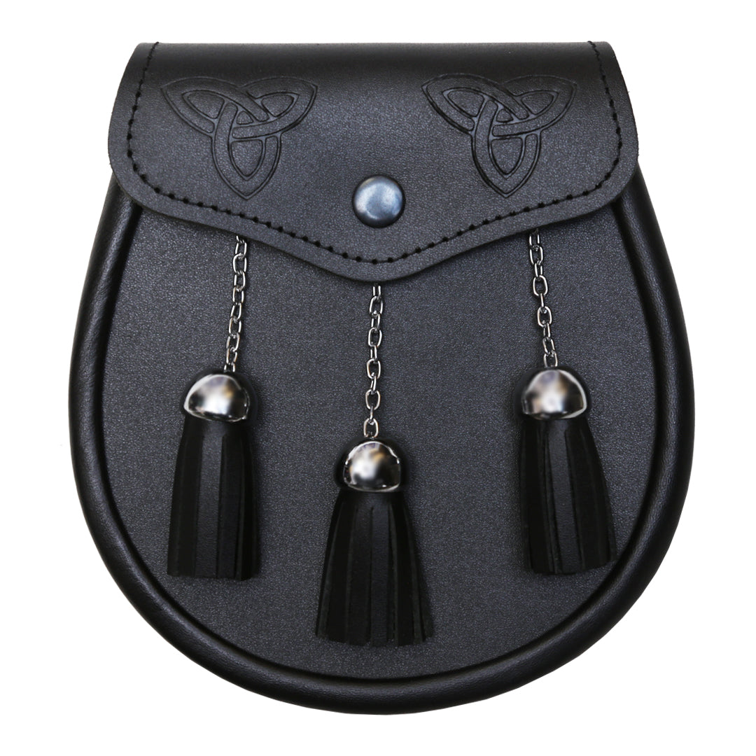 Economy Black Leather Chain Sporran