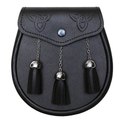 Economy Black Leather Chain Sporran