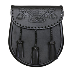 Economy Black Tooled Leather Sporran