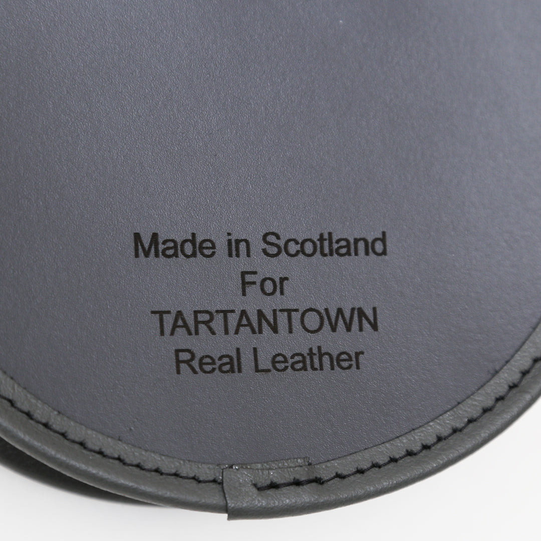 Embossed Stag Semi-Dress Grey Leather Sporran Back