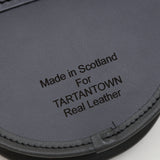 Embossed Thistle Semi-Dress Grey Leather Sporran Back