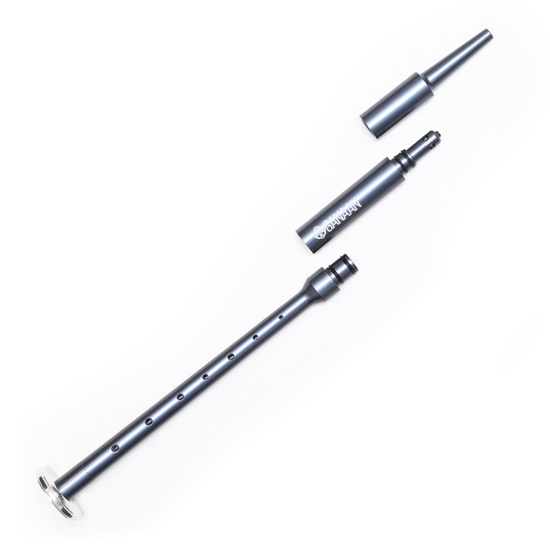 GANAAN MKII Engraved Grey Aluminum Practice Chanter Disassembled