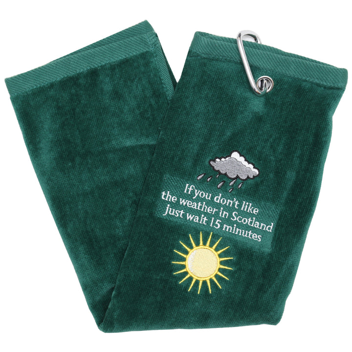 Golf Towel - Scottish Weather Green
