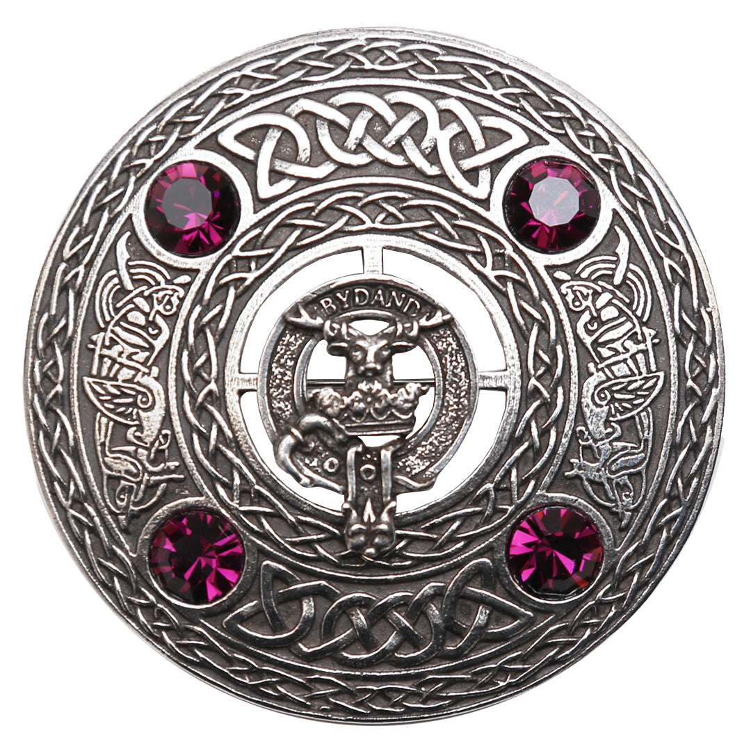 Clan Crest Brooch - Gordon Amethyst