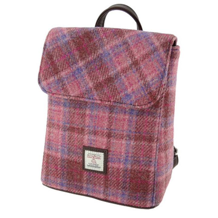 Harris Tweed Mini Backpack Pink Check