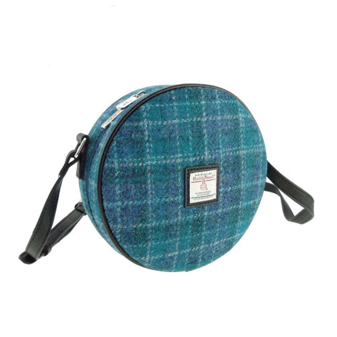 Harris Tweed Round Bag Blue