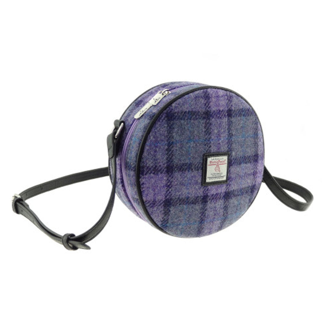 Harris Tweed Round Bag Purple