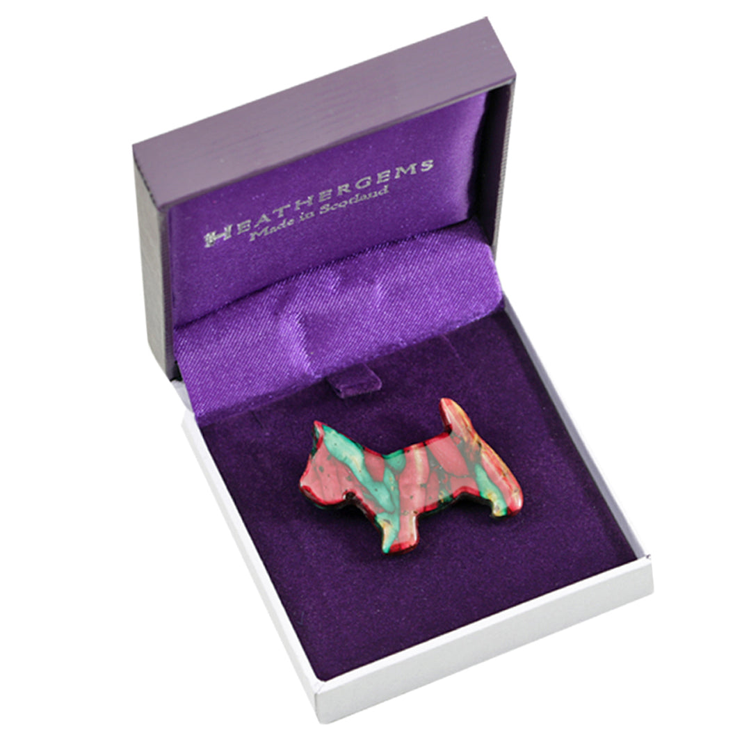 HeatherGems - Scottie Dog Brooch Boxed