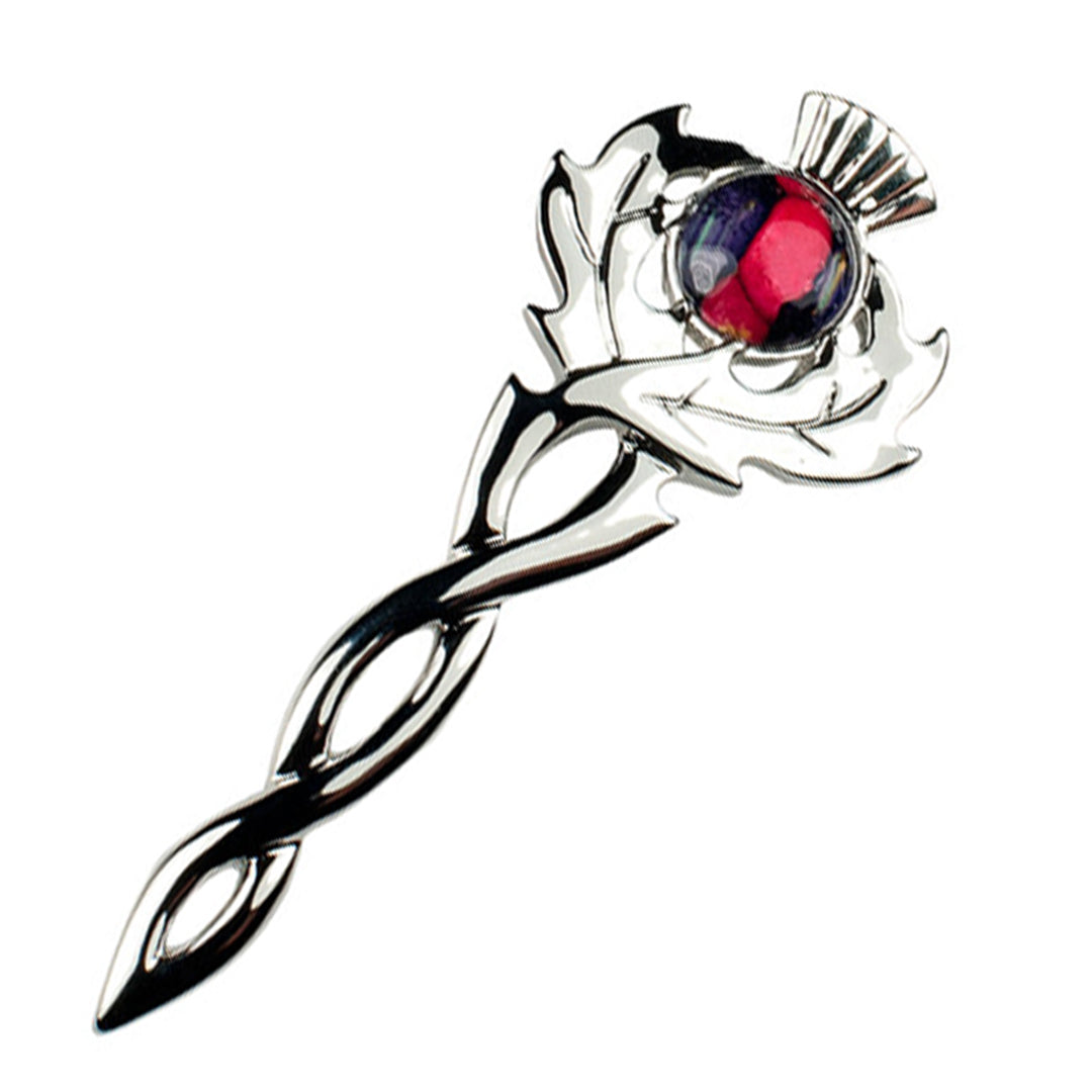 HeatherGems Thistle Kilt Pin