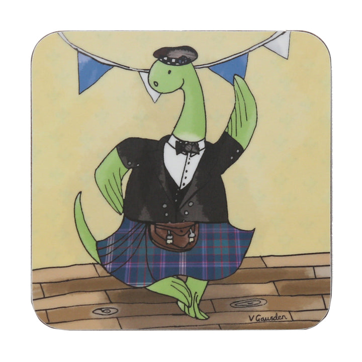 Highland Dancing Nessie Coaster