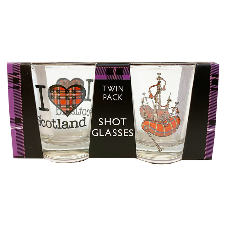 I Love Scotland Shot Glasses (Two Pack)