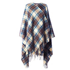 Lambswool Tartan Cape - Muted Blue Stewart