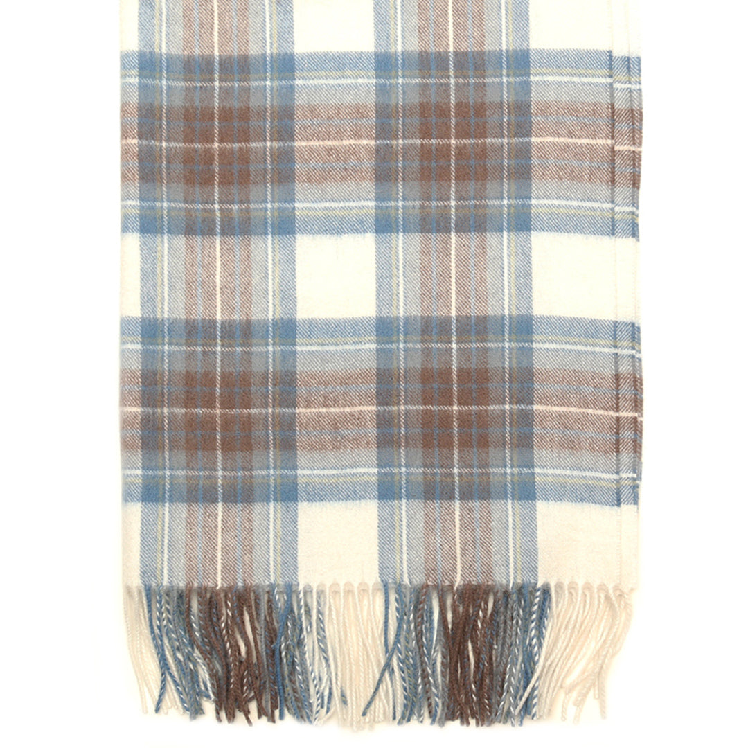 Lambswool Tartan Stole - Stewart Muted Blue