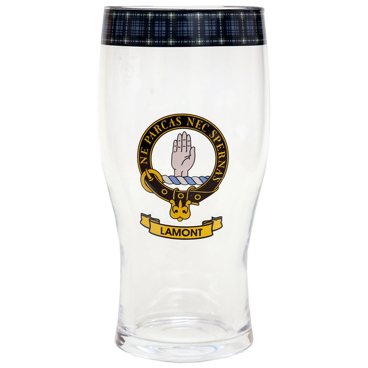 Clan Crest Beer Glass - Lamont
