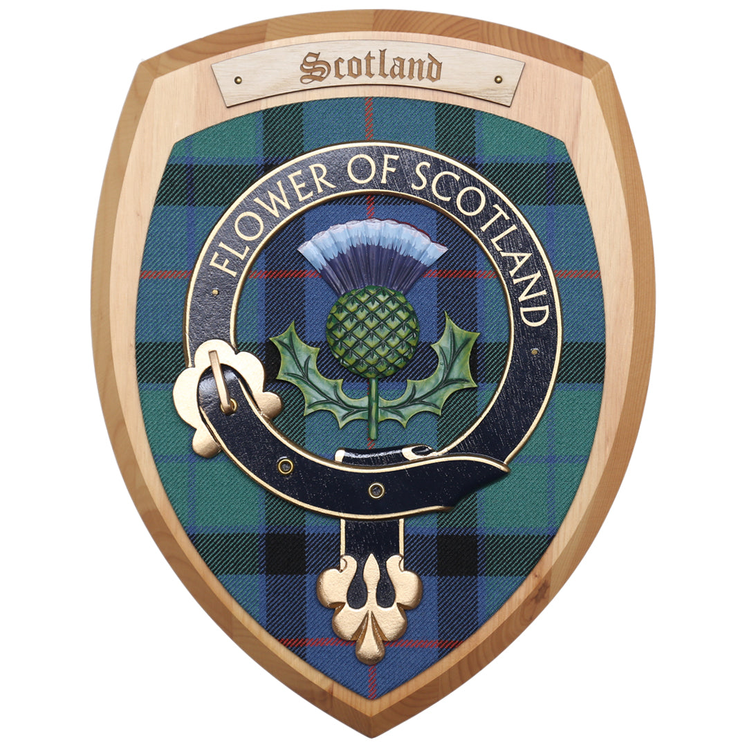 Large Scotland Wall Plaque Light Wood
