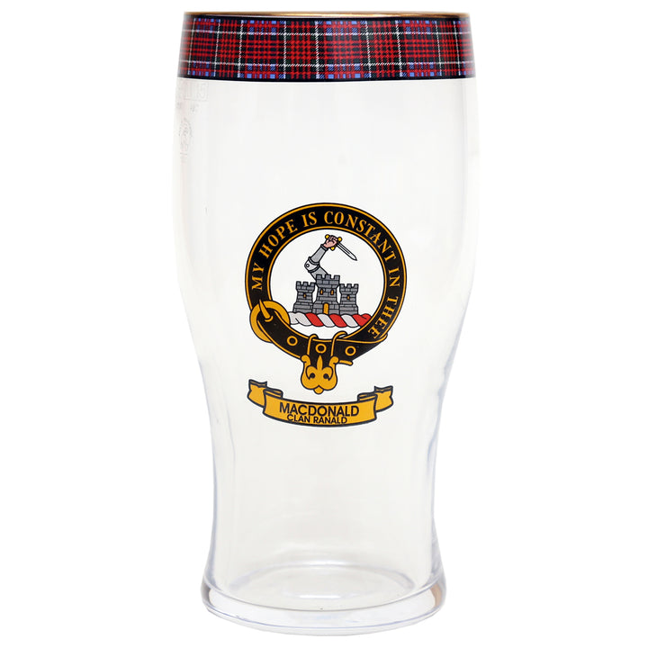 Clan Crest Beer Glass - MacDonald of Clan Ranald