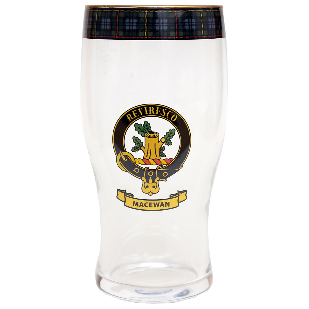 Clan Crest Beer Glass - MacEwan