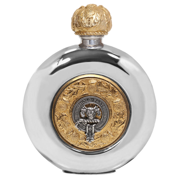 MacLeod Clan Crest Gold Flask