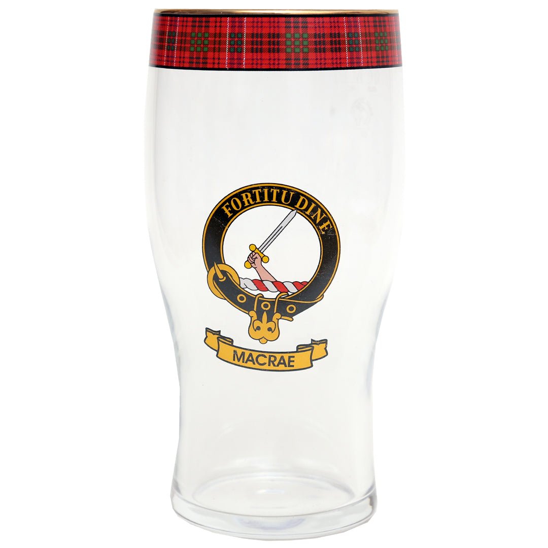 Clan Crest Beer Glass - MacRae