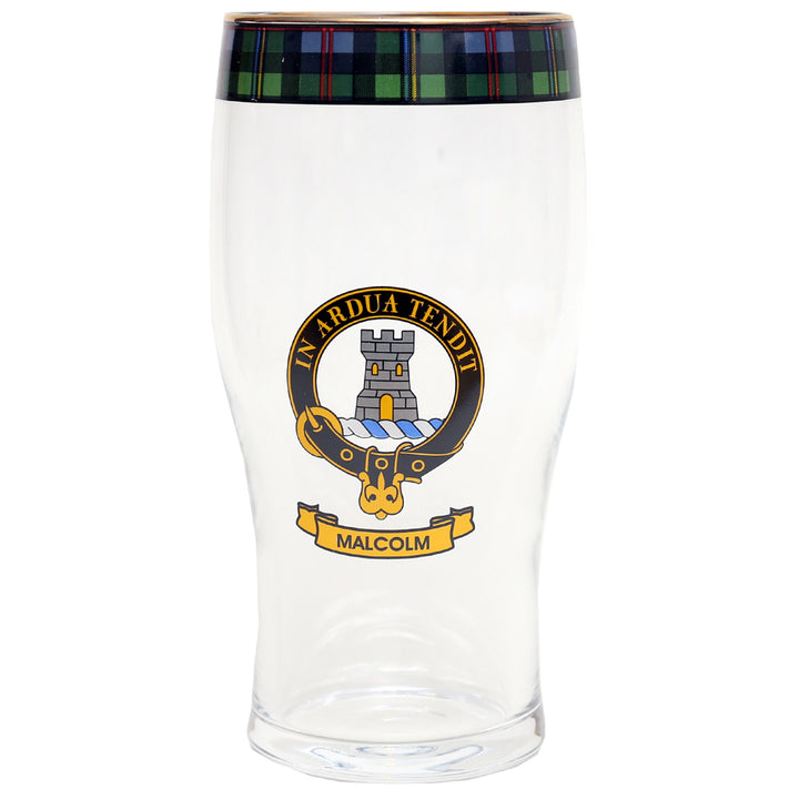 Clan Crest Beer Glass - Malcolm