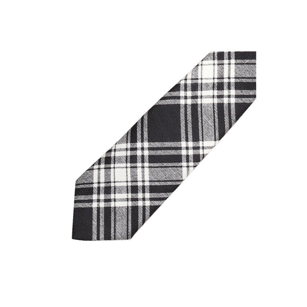 Boy's Tartan Tie - Menzies Black and White