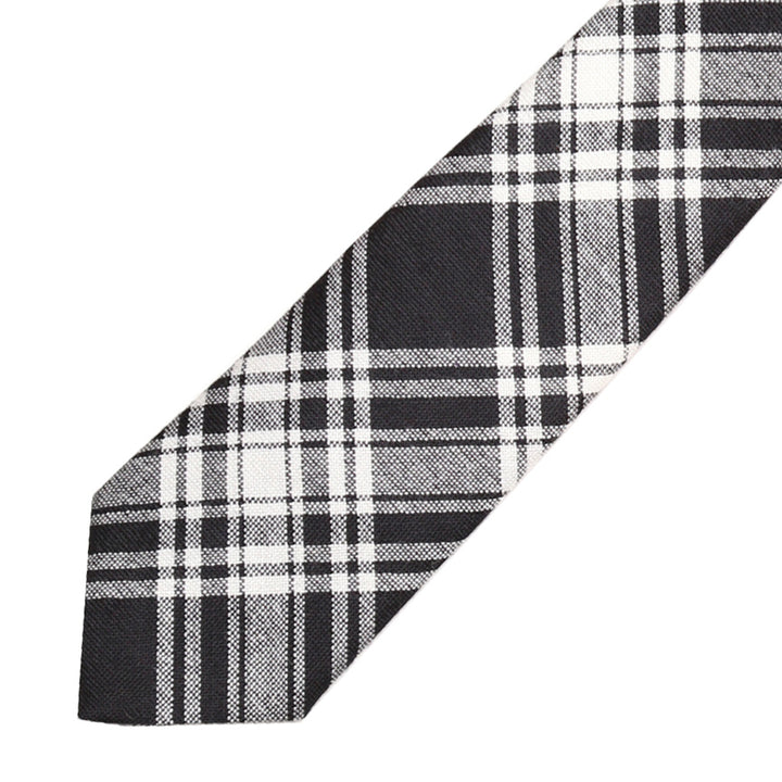 Men's Tartan Tie - Menzies Black and White