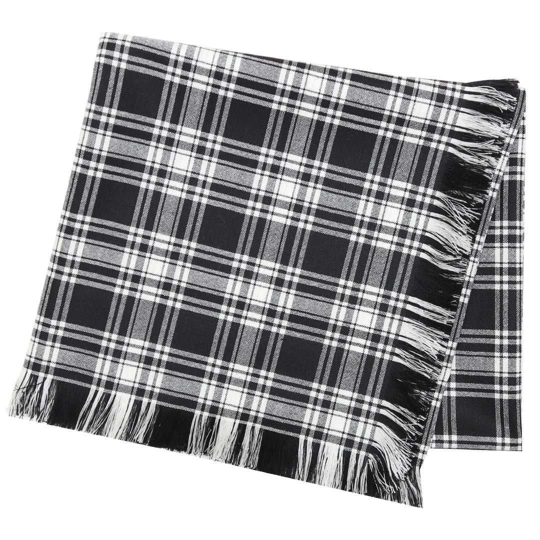 Tartan Shawl - Menzies Black and White
