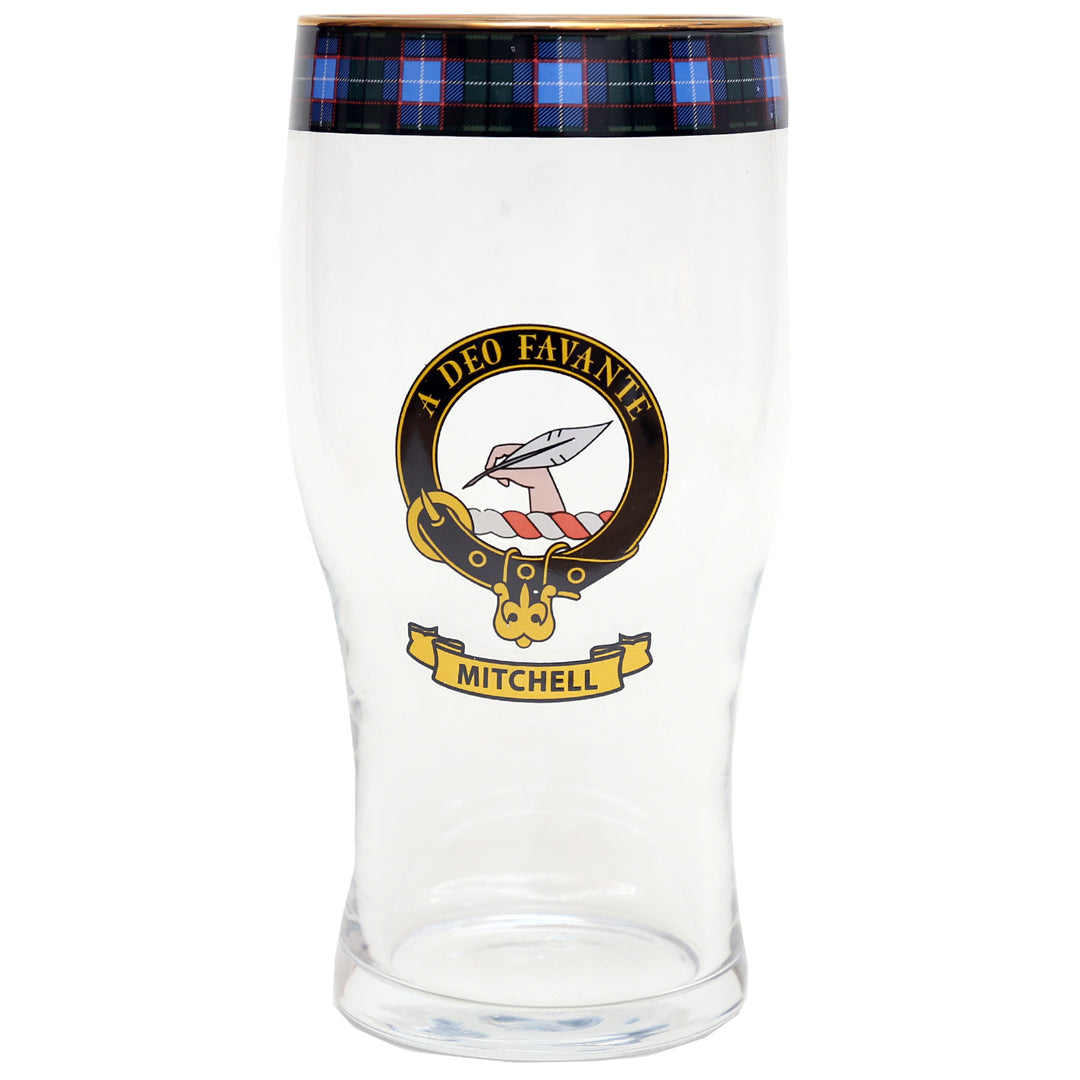 Clan Crest Beer Glass - Mitchell
