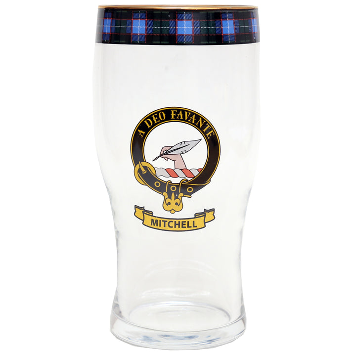 Clan Crest Beer Glass - Mitchell