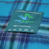 One World Together Lambswool Tartan Scarf Close Up