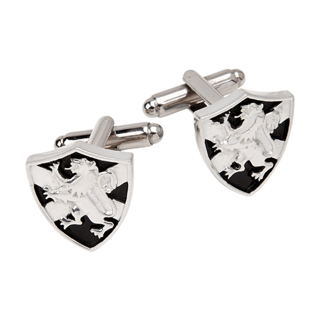 Pewter Lion and Saltire Shield Cufflinks