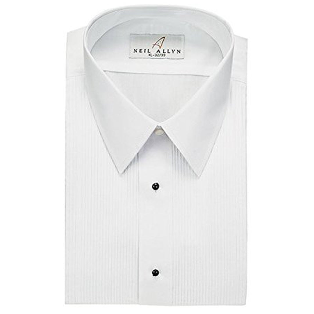 Pleated Laydown Collar Dress Shirt
