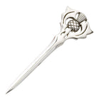 Polished Pewter Thistle Kilt Pin