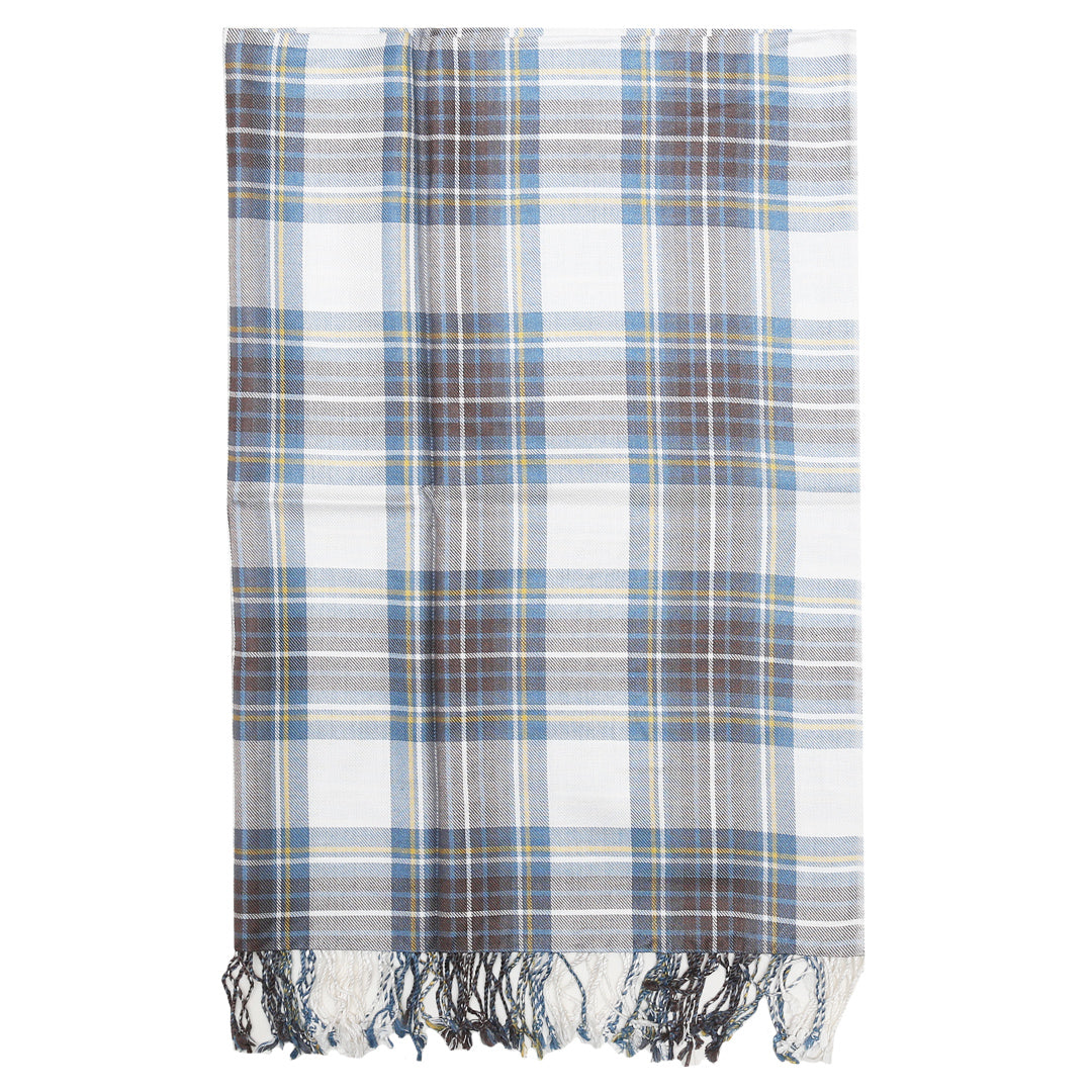 Poly Viscose Stewart Muted Blue Scarf Shawl