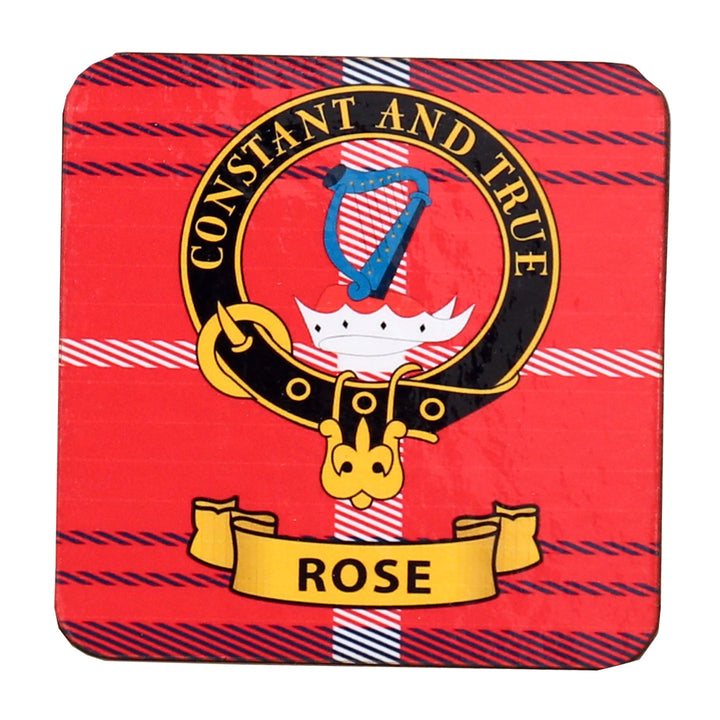 Clan Crest Drink Coaster - Rose