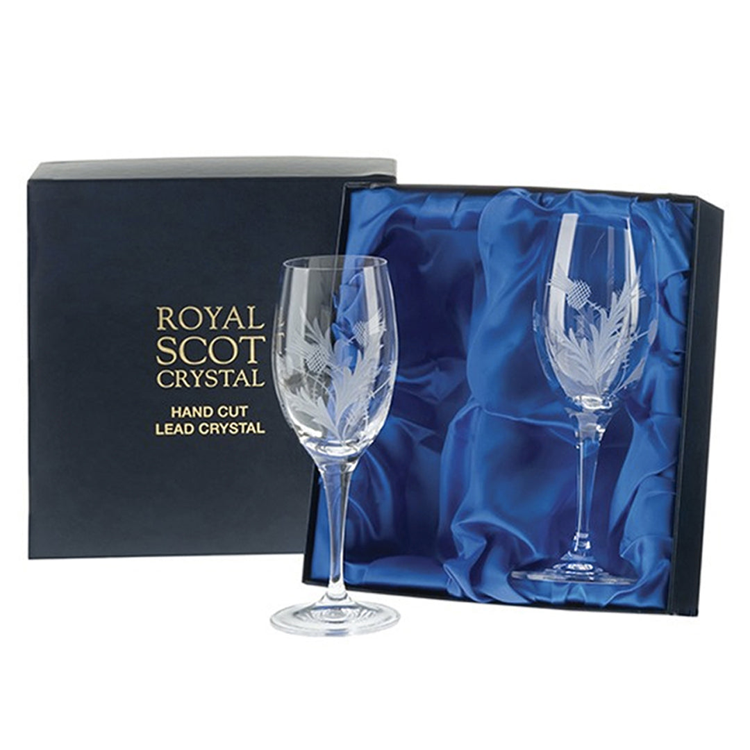 Royal Scot "Flower of Scotland" Large Wine Glasses (2)