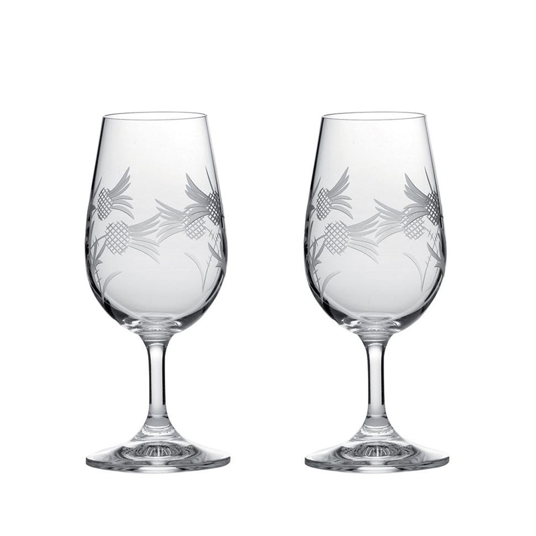 Royal Scot "Flower of Scotland" Stemmed Whisky Glasses (2)