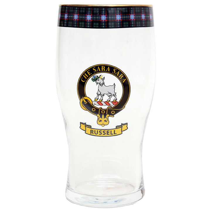 Clan Crest Beer Glass - Russell