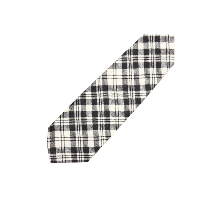 Boy's Tartan Tie - Scott Black and White