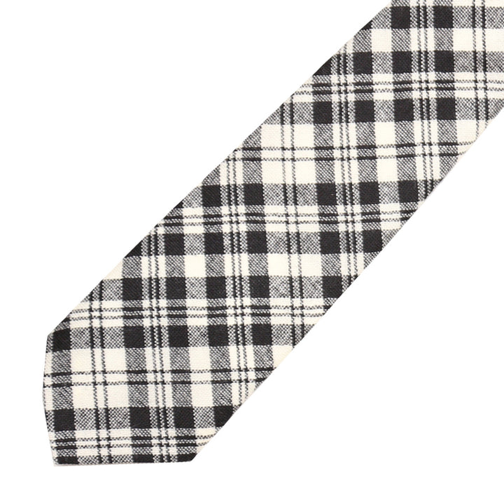 Men's Tartan Tie - Scott Black and White