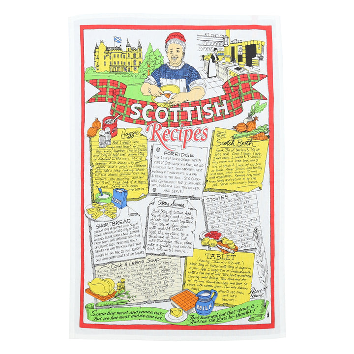 Scottish Recipes Tea Towel